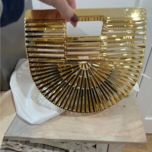Cult Gaia Gold Metallic Women's Handbag